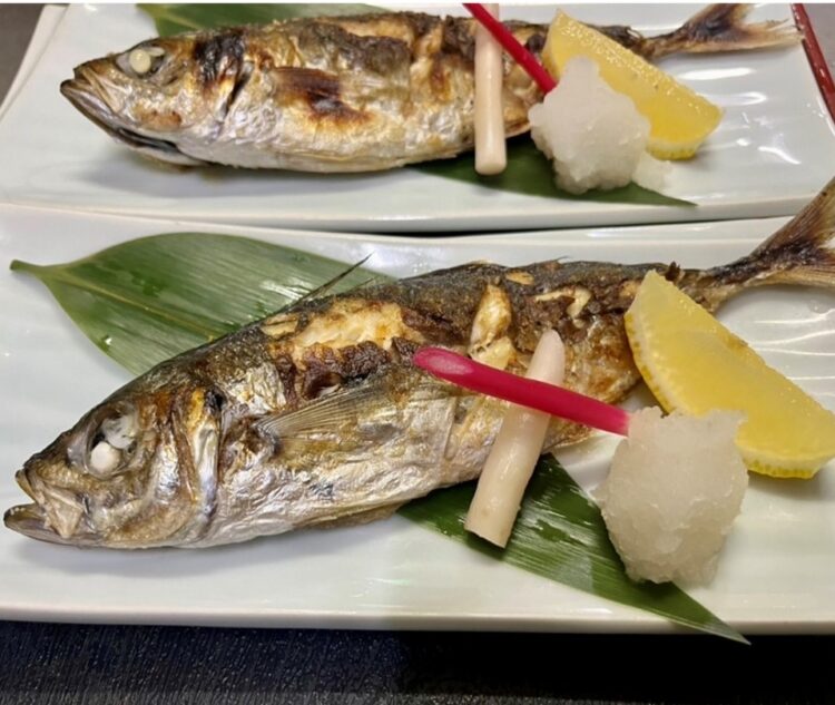 鯵（アジ）の塩焼き