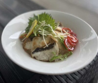 洋風新居浜鯛めし　みかんソース