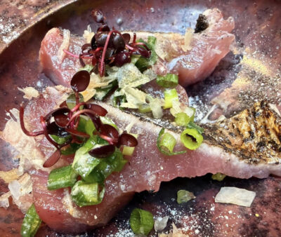 中島　カワハギの薄造り