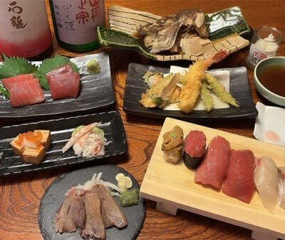 黒潮本マグロと愛媛の恵み】黒潮本マグロの刺身など全8品コース